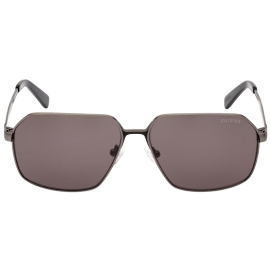 Guess Smoke Lens Matte Gunmetal Silver Framed Sunglasses One Size