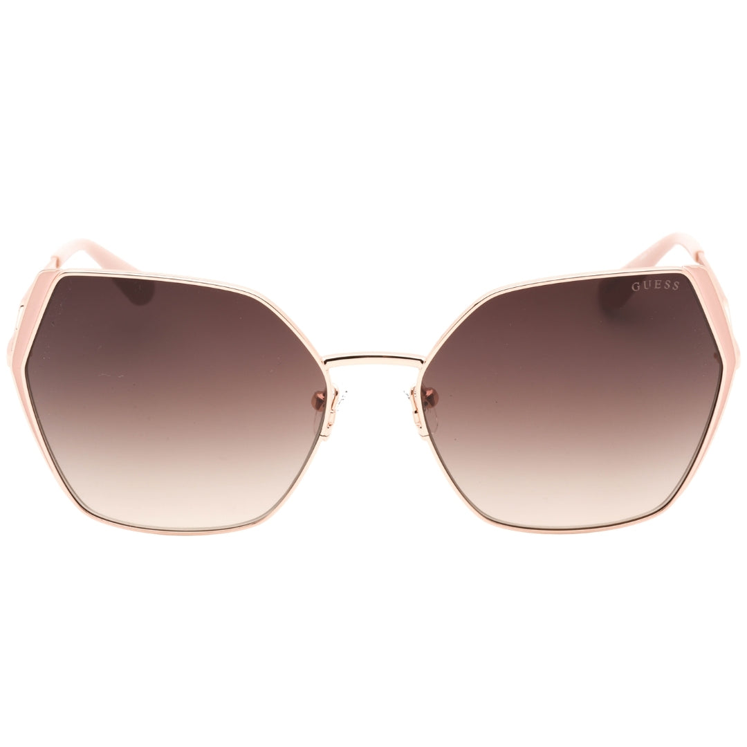 Guess Gradient Brown Lens Shiny Rose Gold Sunglasses
