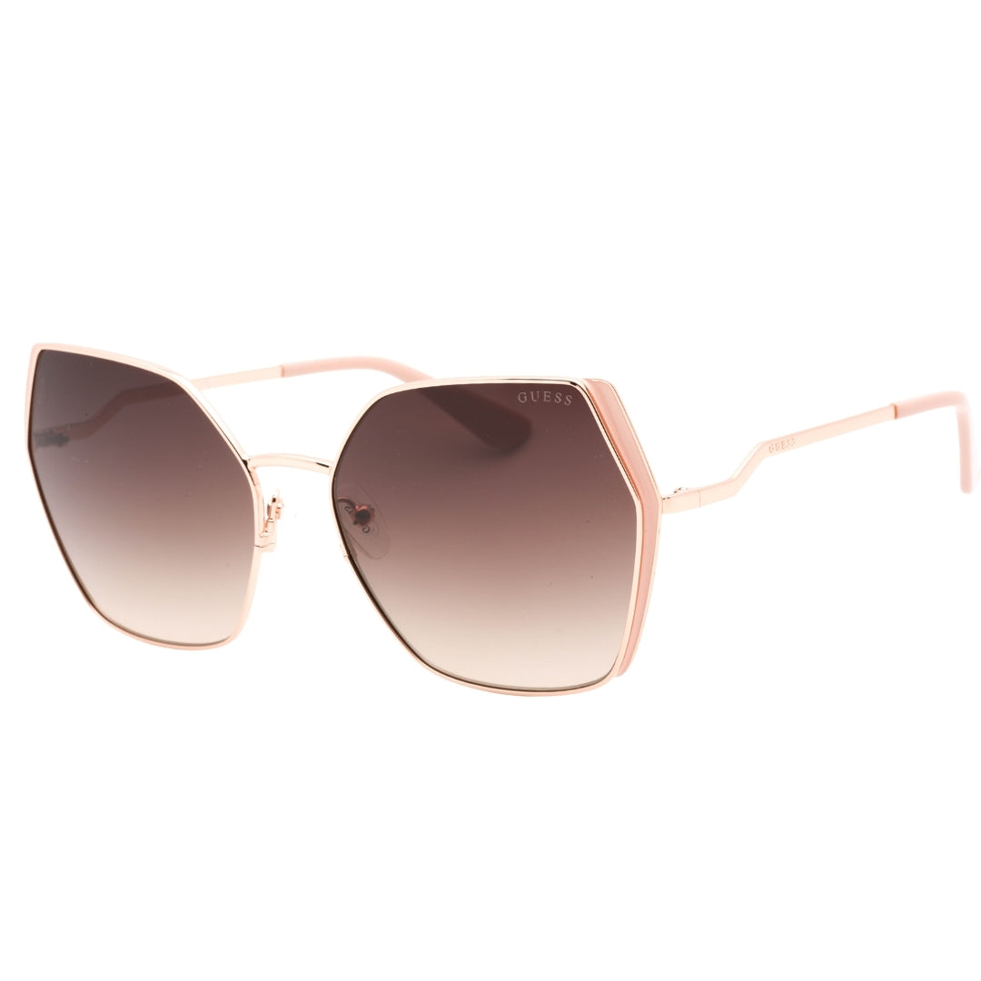 Guess Gradient Brown Lens Shiny Rose Gold Sunglasses