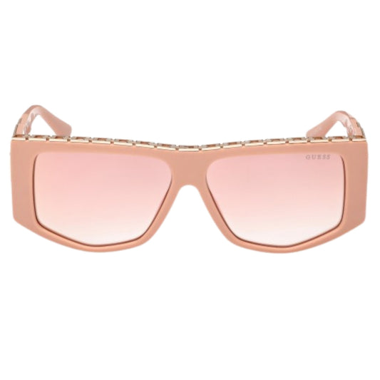 Guess Chain Design Shiny Pink Sunglasses One Size