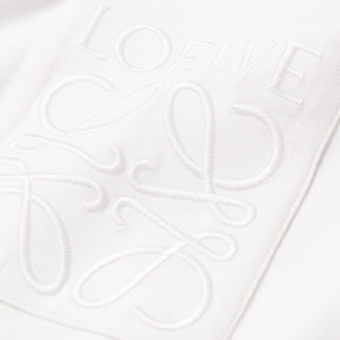 Loewe Tonal Logo Relaxed Fit White Pocket T-Shirt