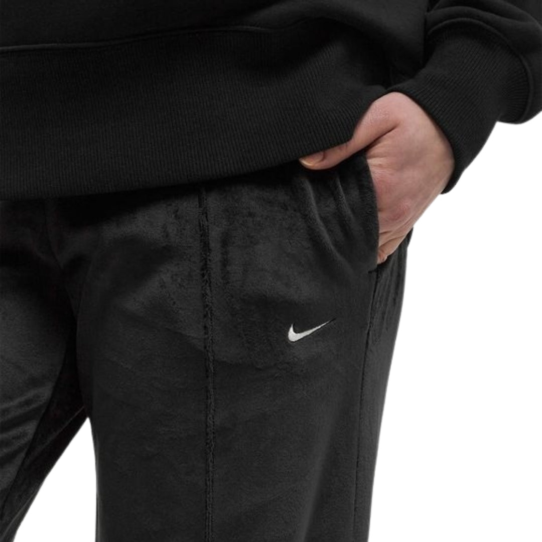 Nike Women's Sportswear Chill Knit Mid-Rise Black Velour Pants XS