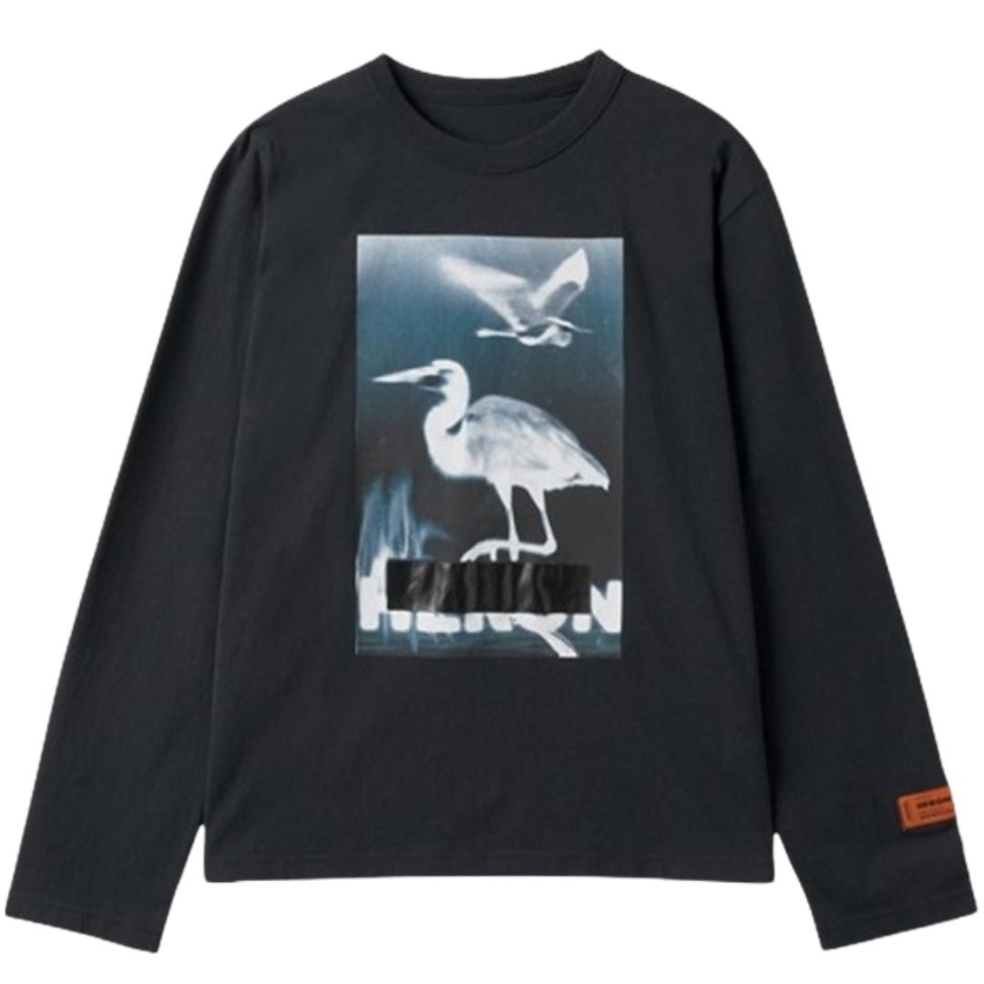 Heron Preston Censored Heron Logo Black Long Sleeve T-Shirt L