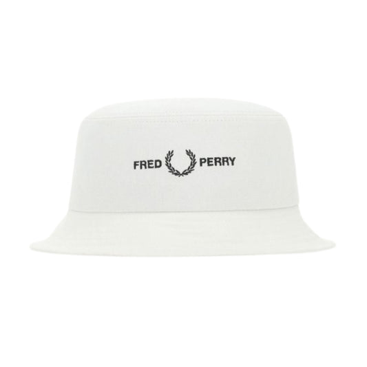 FRED PERRY HW4631 129 SNOW WHITE TWILL BUCKET HAT S