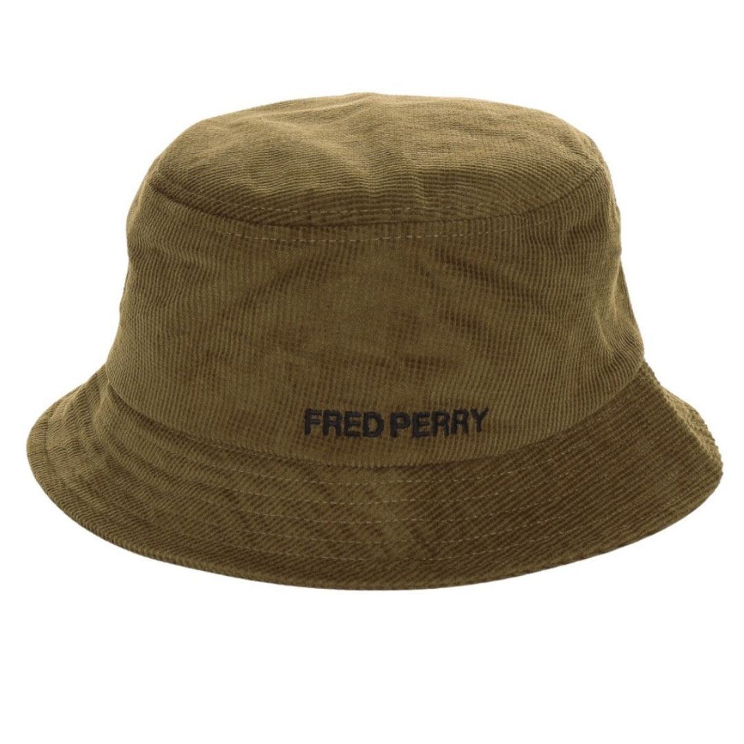 FRED PERRY HW6690 R44 SHADED STONE/BLACK CORD BUCKET HAT S
