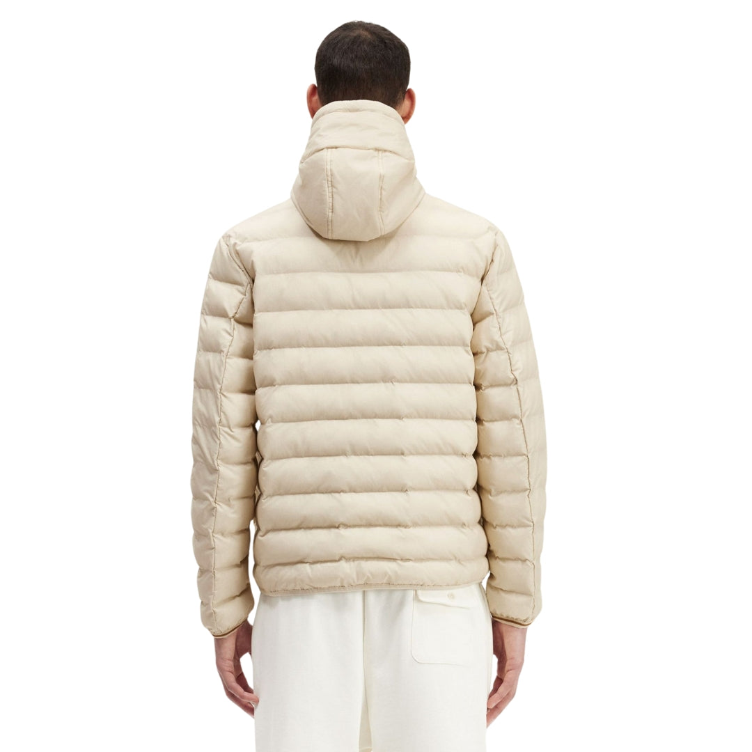 FRED PERRY J4565 691 OATMEAL HOODED INSULATED JACKET XS