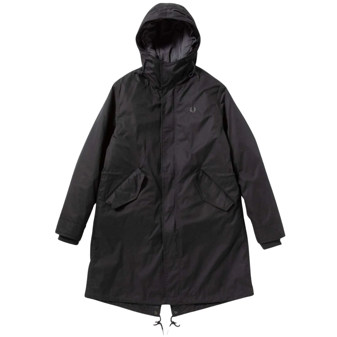 FRED PERRY J6504 184 BLACK 2 In 1 ZIP-IN LINER PARKA M