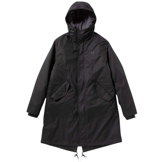 FRED PERRY J6504 184 BLACK 2 In 1 ZIP-IN LINER PARKA M