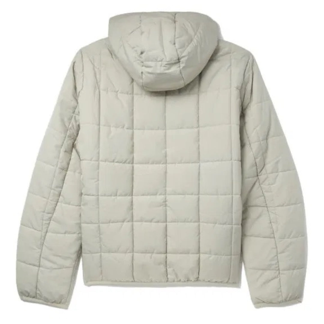 FRED PERRY J6517 P04 LIGHT OYSTER GRID DETAIL INSULATED JACKET S