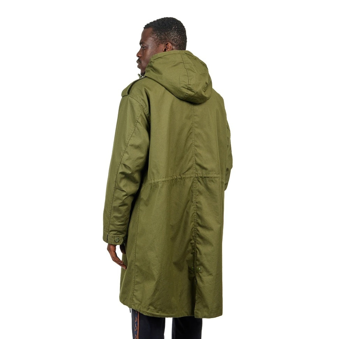 FRED PERRY J6525 Q50 PARKA GREEN FUR LINED PARKA M