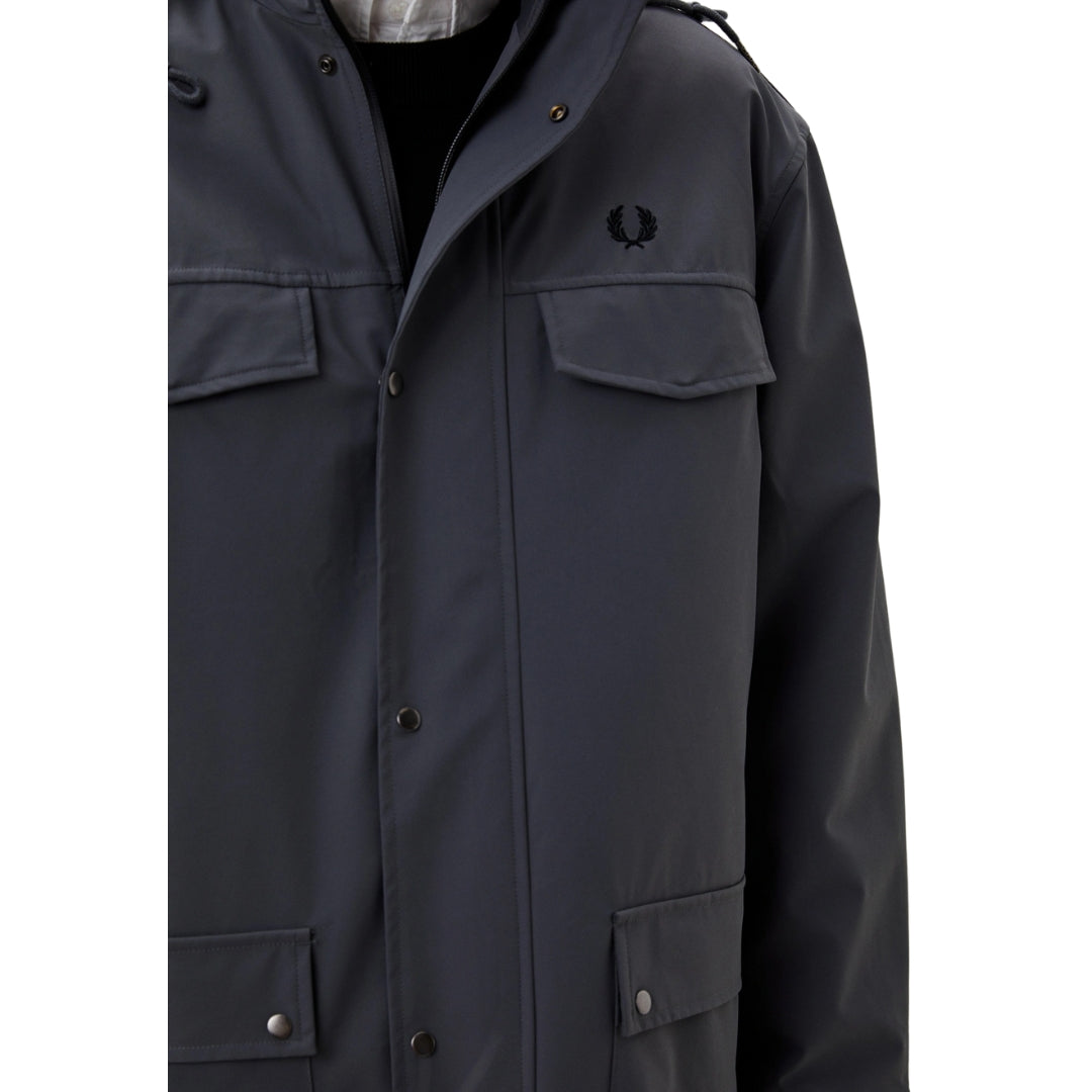 FRED PERRY J6533 G85 GUNMETAL BONDED PARKA S