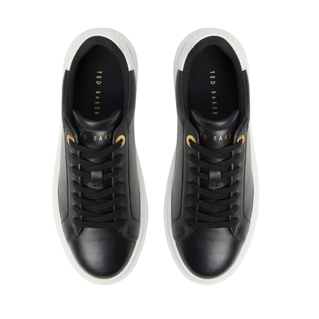 Ted Baker Lorieee Smooth Black Leather Trainers