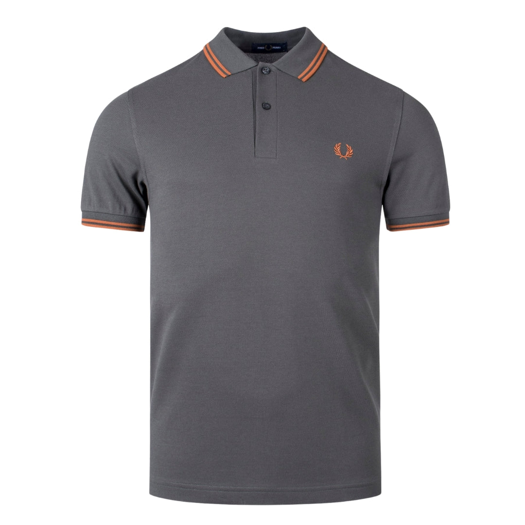FRED PERRY M3600 U38 FIELD GREEN/NUT FLAKE TWIN TIPPED FRED PERRY POLOS HIRT XXL