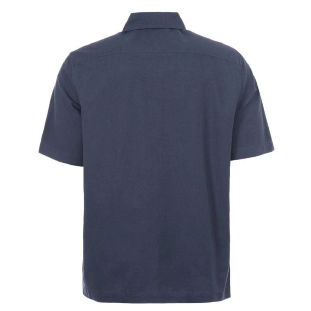 FRED PERRY M4661 C71 FRENCH NAVY MARL POCKET DETAIL OXFORD SHIRT S