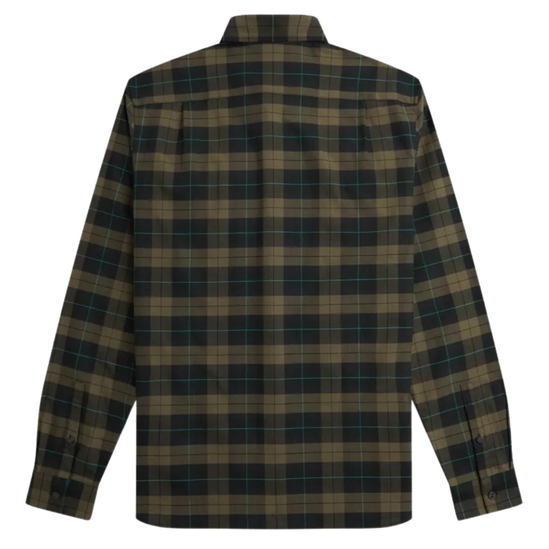 Fred Perry Long Sleeve Night Green Tartan Shirt XS