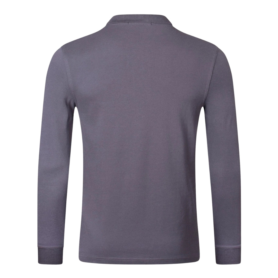 FRED PERRY M6006 G85 GUNMETAL LS PLAIN POLO SHIRT S