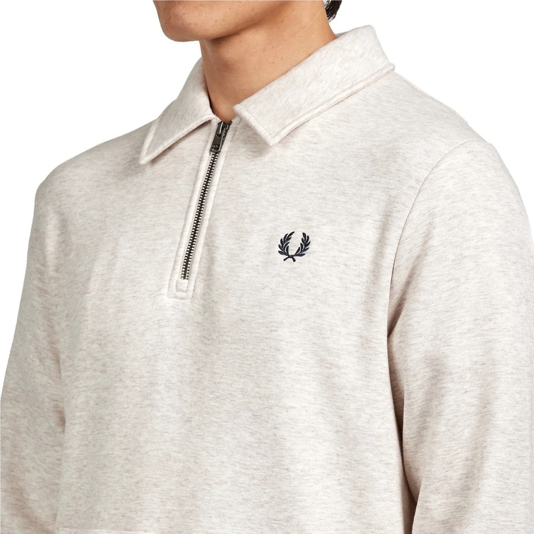 Fred Perry Half Zip Porridge Marl Pullover Sweater XXL
