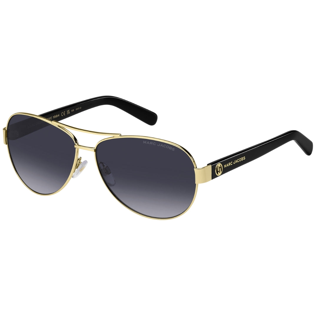 Marc Jacobs Grey Gradient Lensed Gold Detail Black Sunglasses