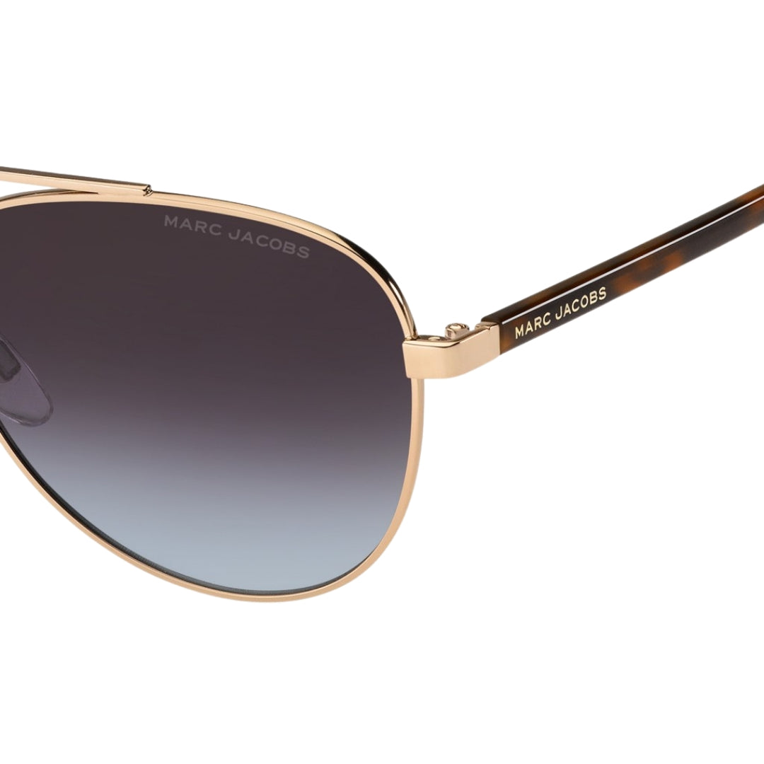 Marc Jacobs Brown Teal Lens Havana Detail Gold Sunglasses One Size