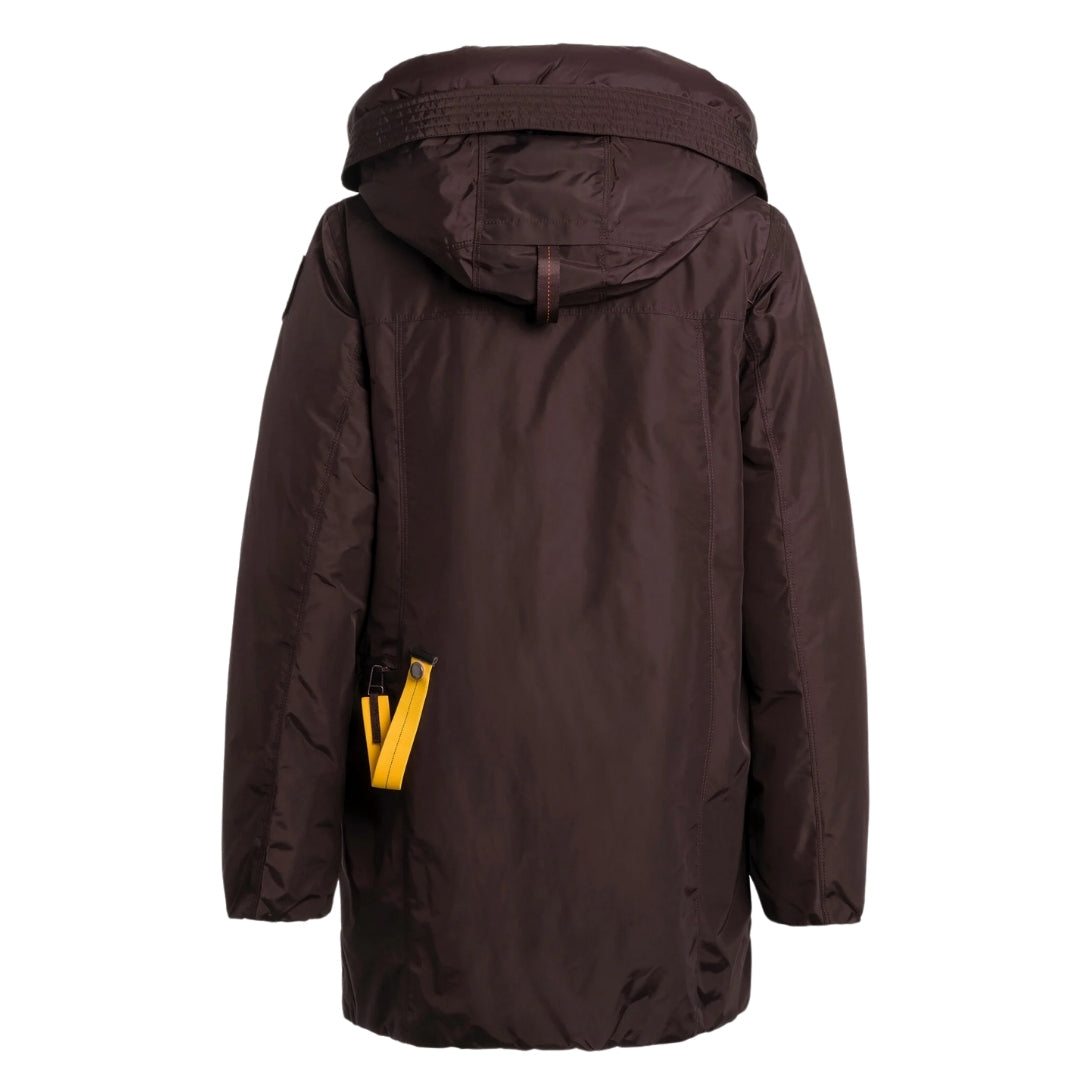 Parajumpers MAUD PWJKMA34 357 OBSIDION Dark Brown Long Down Jacket Womens S