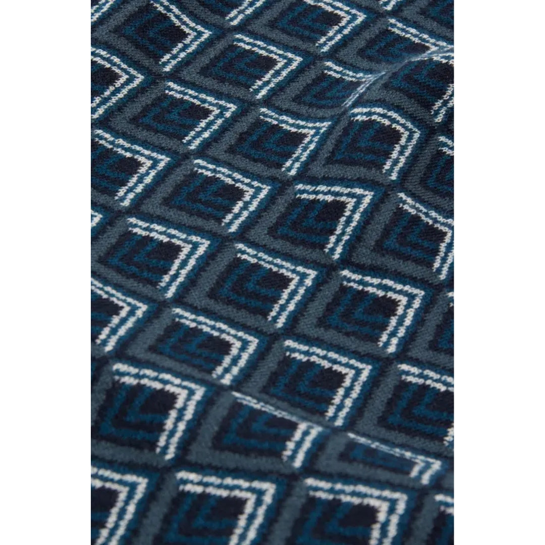 Ted Baker Melvvin Geo Jacquard Knit Navy Polo Shirt