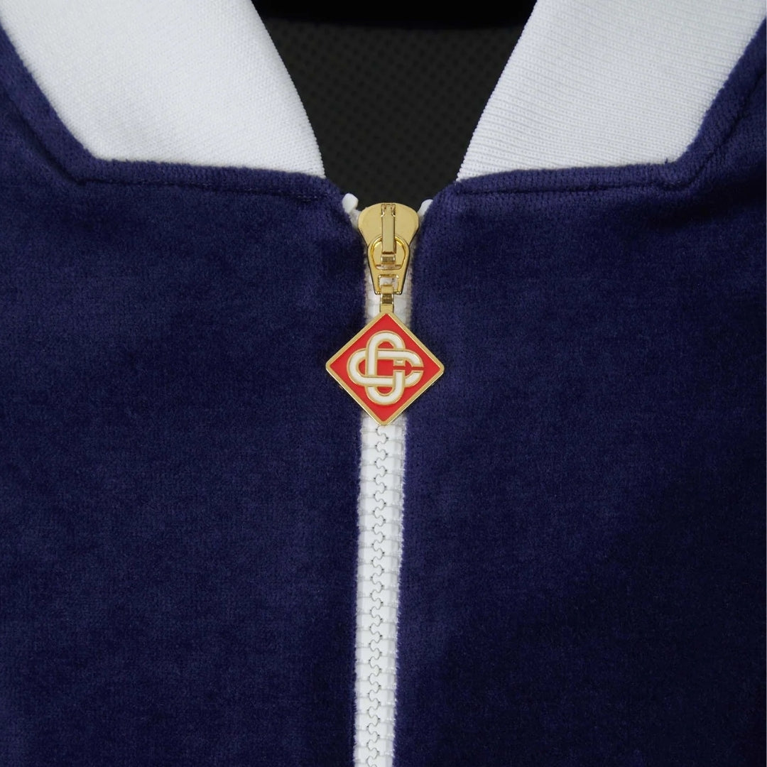 Casablanca Laurel Track Top Navy Blue Jackets