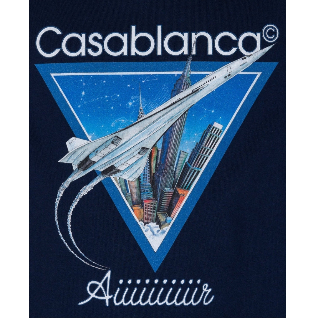 Casablanca Air Concorde Design Navy Blue T-Shirt XS