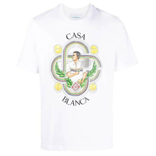 Casablanca Le Joueur Design White T-Shirt S