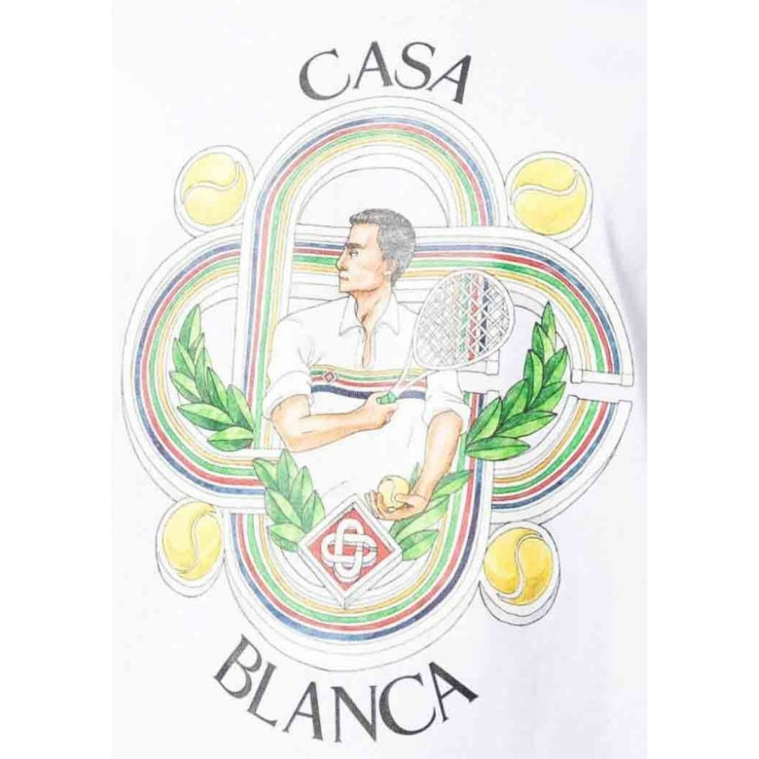 Casablanca Le Joueur Design White T-Shirt S