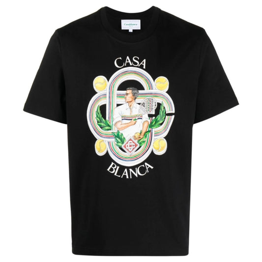 Casablanca Le Joueur Design Black T-Shirt S