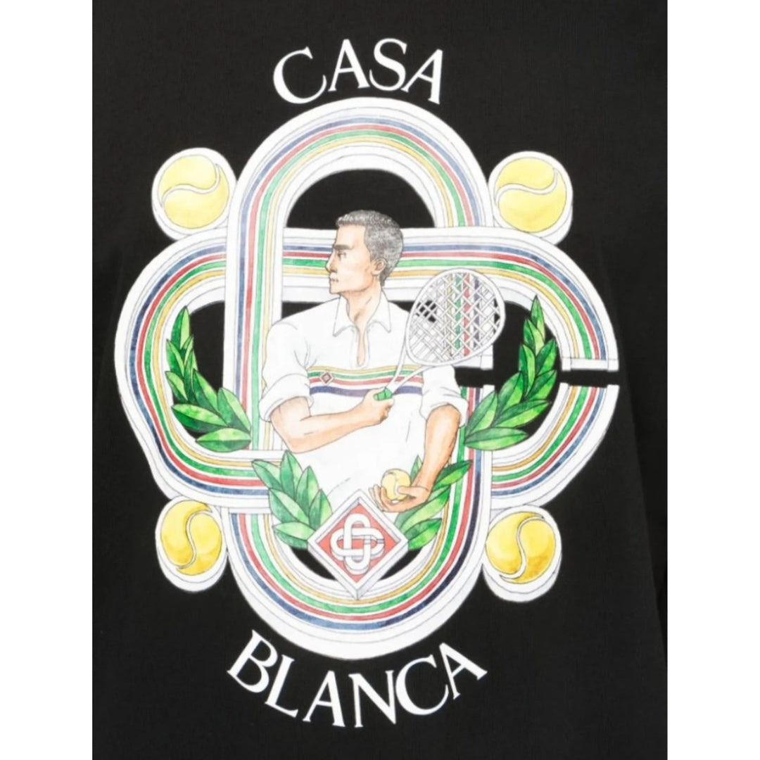 Casablanca Le Joueur Design Black T-Shirt S