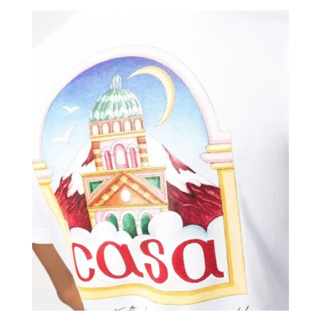 Casablanca Vue De L'Arche Design White T-Shirt S