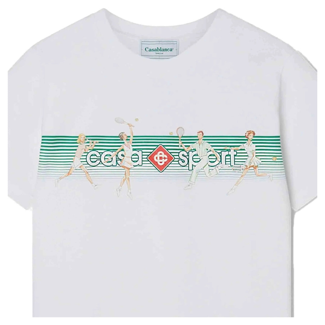 Casablanca Playful Stripes Design White T-Shirt S