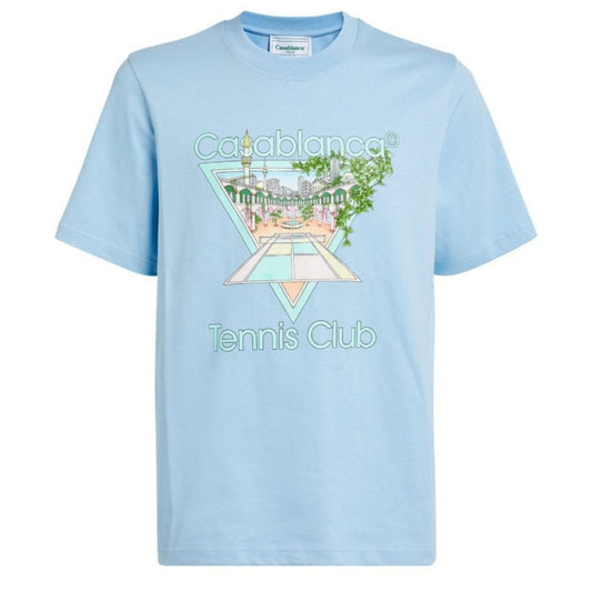 Casablanca Tennis Club Design Light Blue T-Shirt S