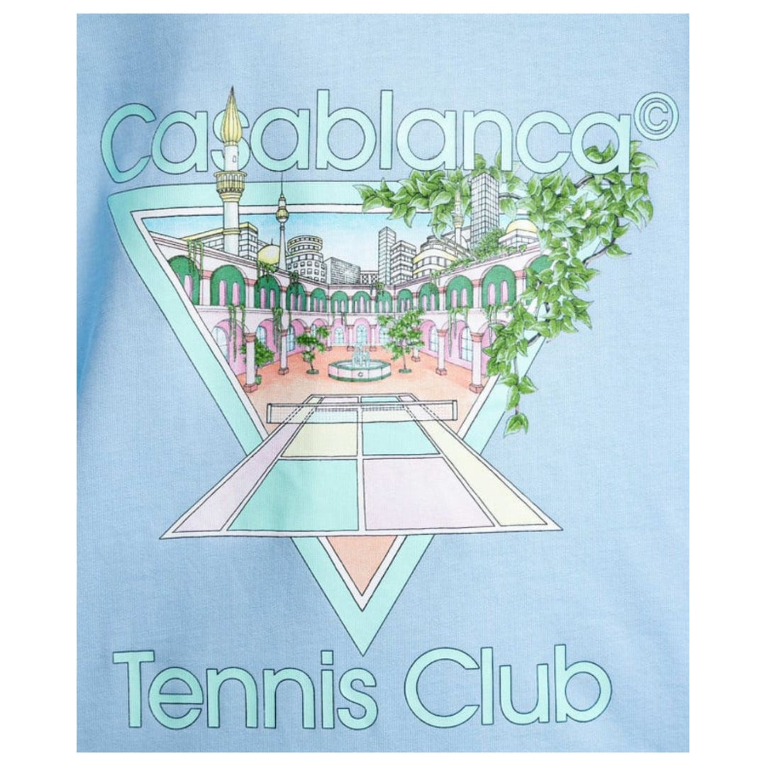 Casablanca Tennis Club Design Light Blue T-Shirt S