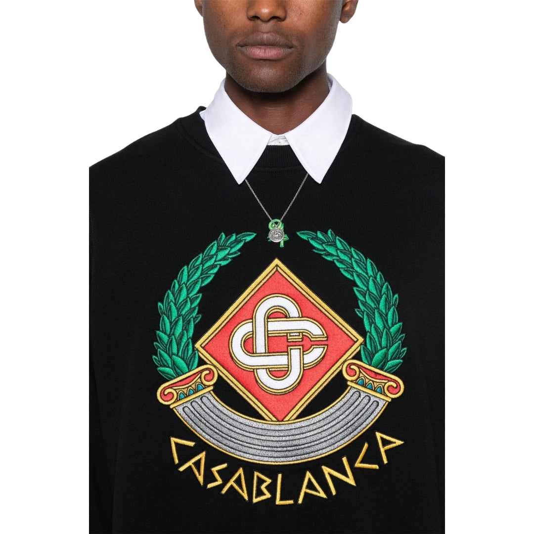Casablanca Embroidered Casa Crest Black Sweatshirt