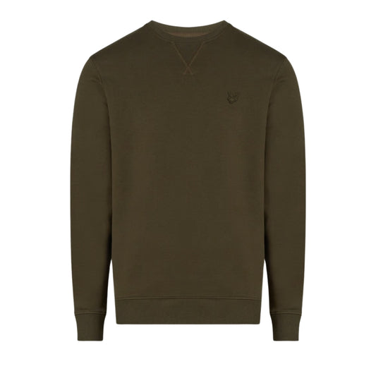 Lyle & Scott Tonal Eagle Form Green Crewneck Jumper S