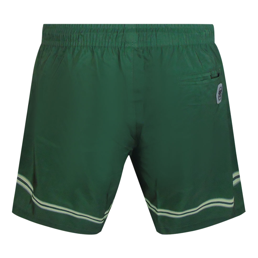 Philipp Plein Striped Logo Medium Boardshort Green Swim Shorts L