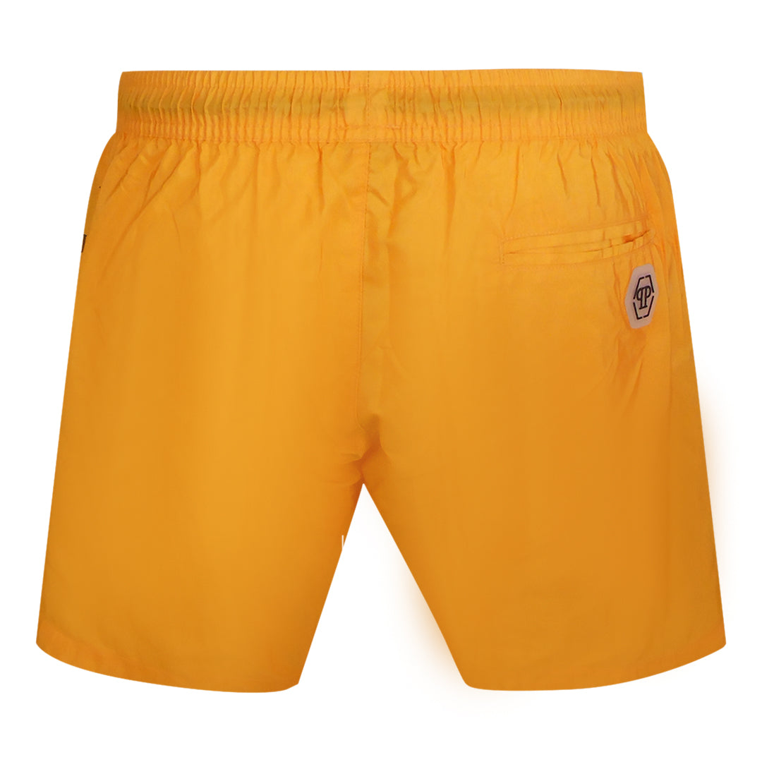 Philipp Plein Pin Up Logo Medium Boardshort Orange Swim Shorts L