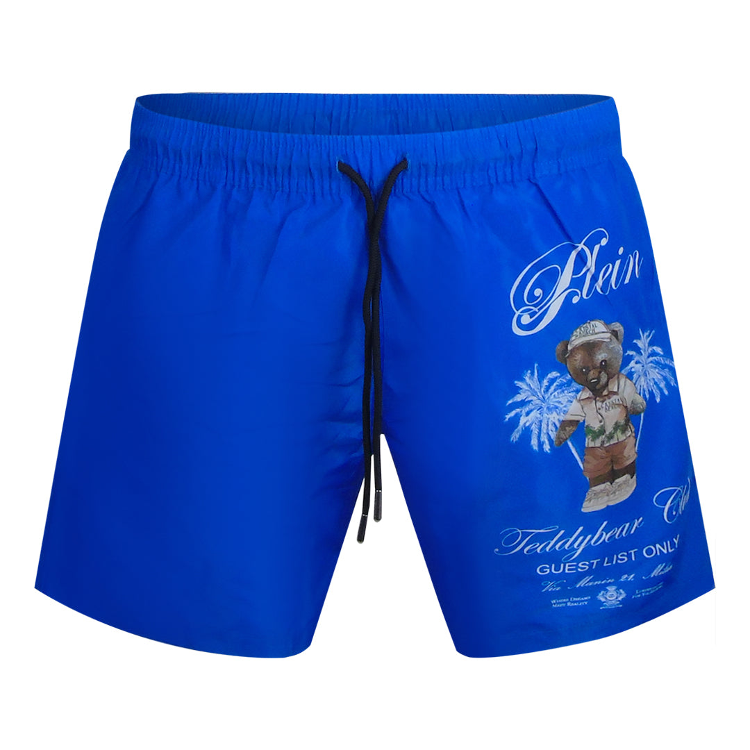 Philipp Plein Teddy Bear Club Logo Medium Boardshort Dark Blue Swim Shorts L