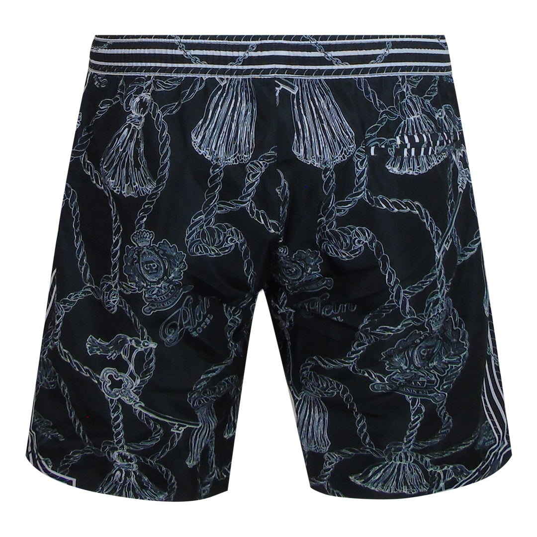 Philipp Plein Tassels Logo Long Boardshort Black Swim Shorts L