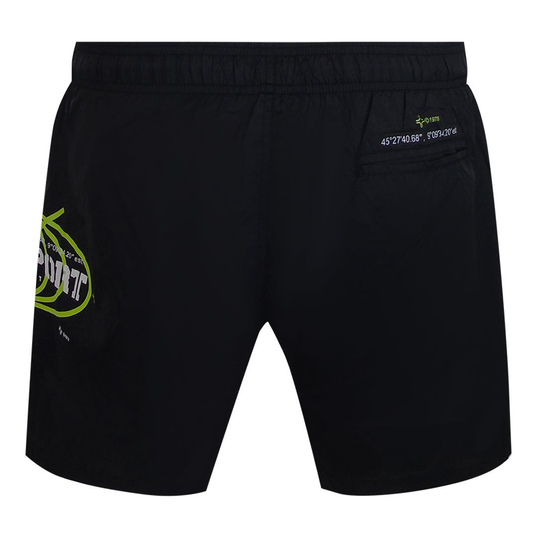Plein Sport Geo Logo Black Swim Shorts