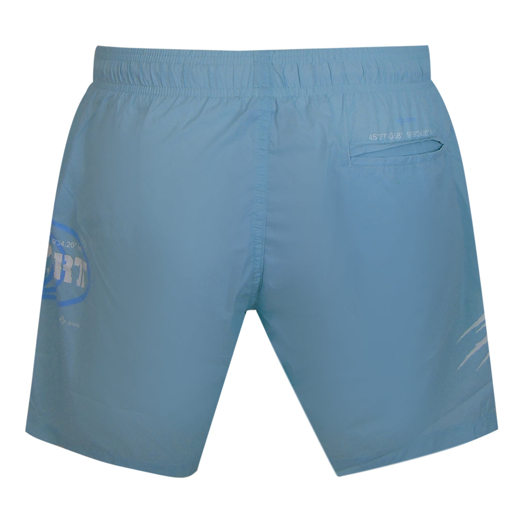 Plein Sport Geo Logo Medium Boardshort Blue Swim Shorts