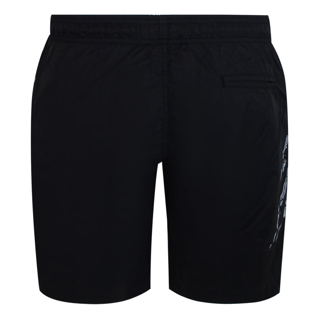 Plein Sport Scratch Logo Long Black Swim Shorts