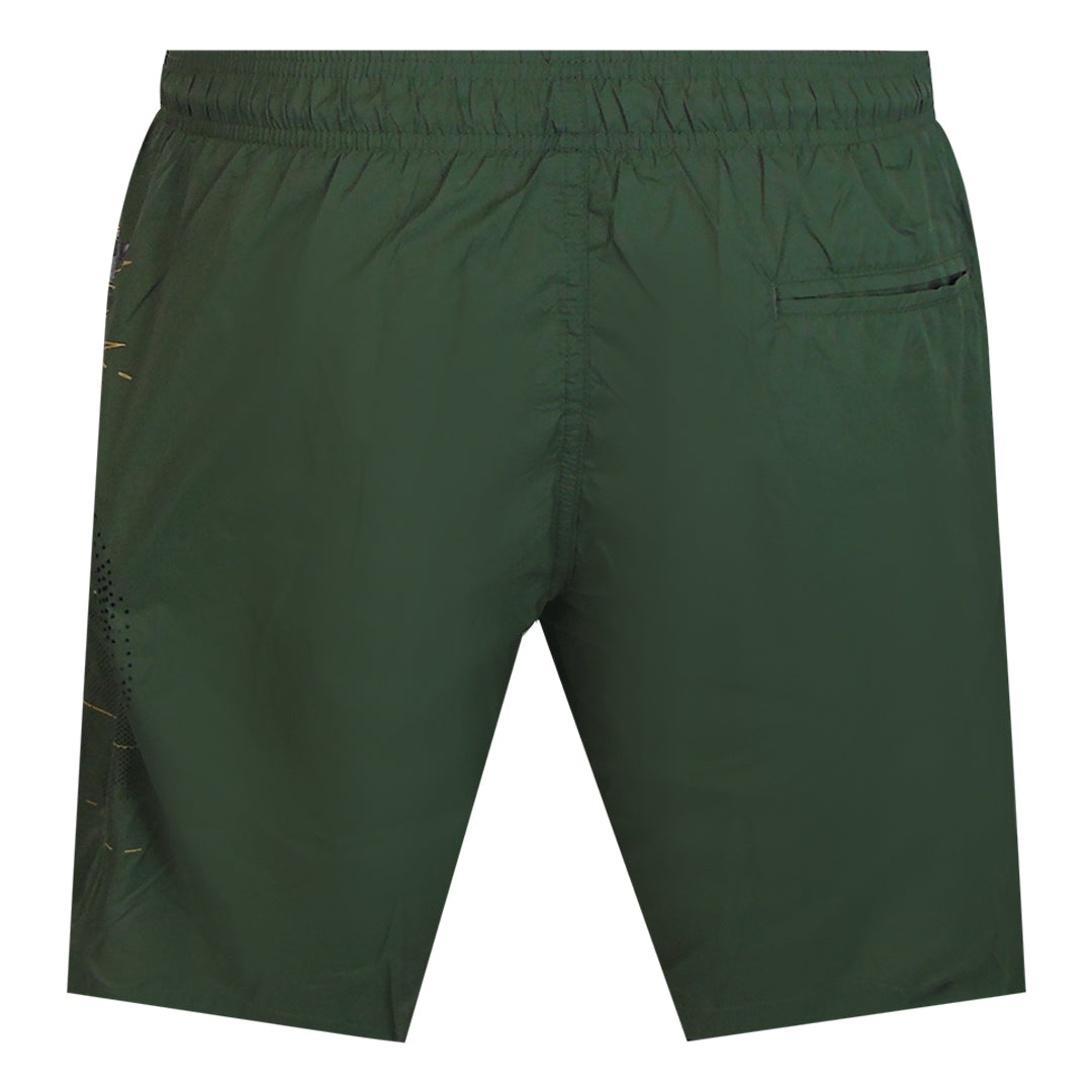 Plein Sport Golden Tiger Long Green Swim Shorts