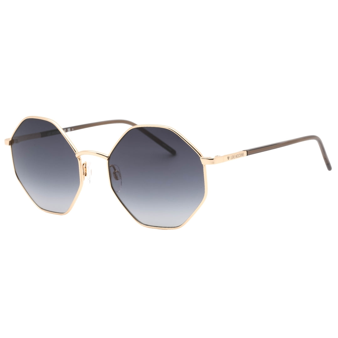 Love Moschino Dark Grey SF Hexagon Lens Rose Gold Sunglasses
