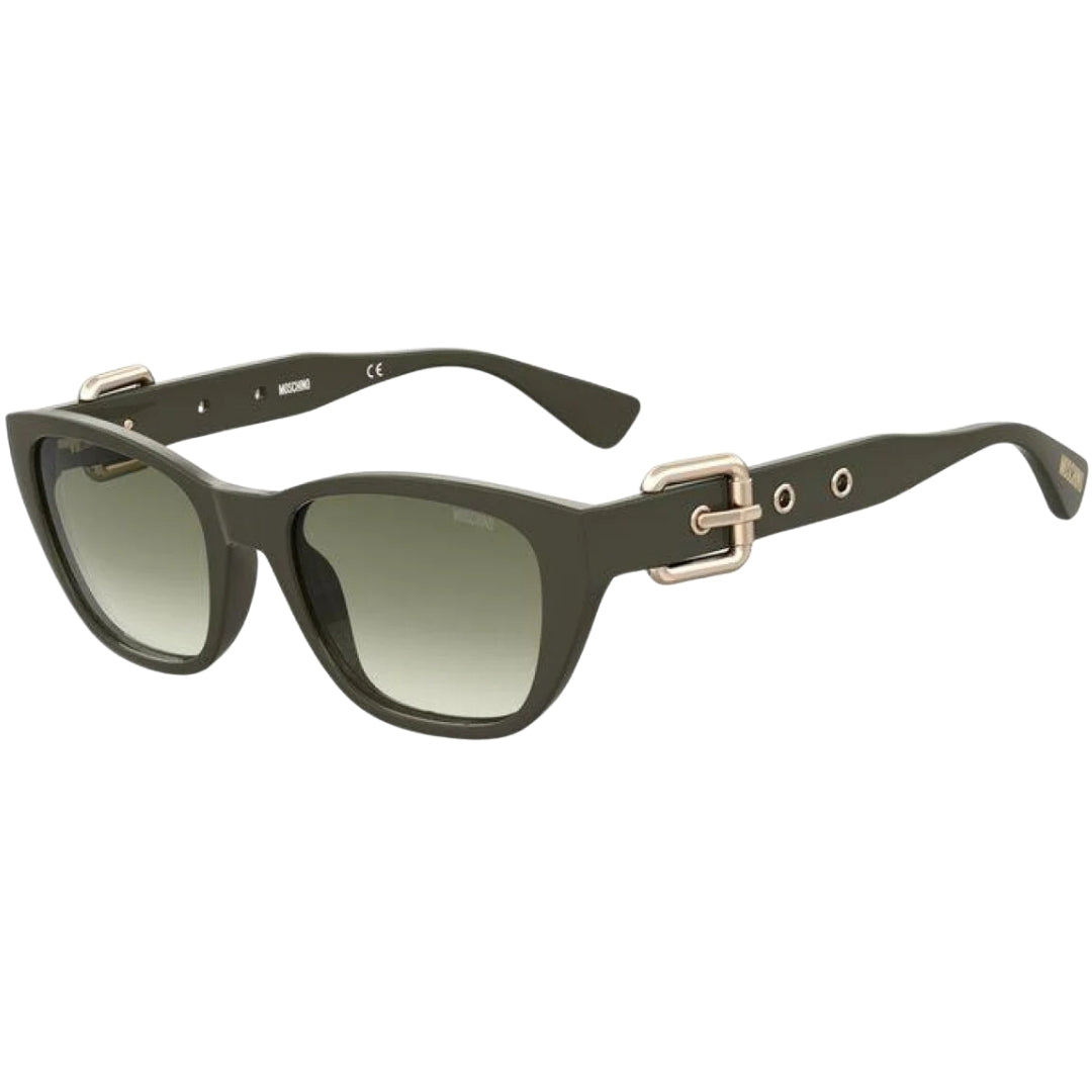 Moschino Buckle Arms Matte Dark Green Sunglasses