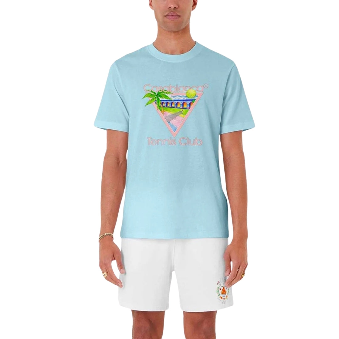 Casablanca Tennis Club Icon Pale Blue T-Shirt