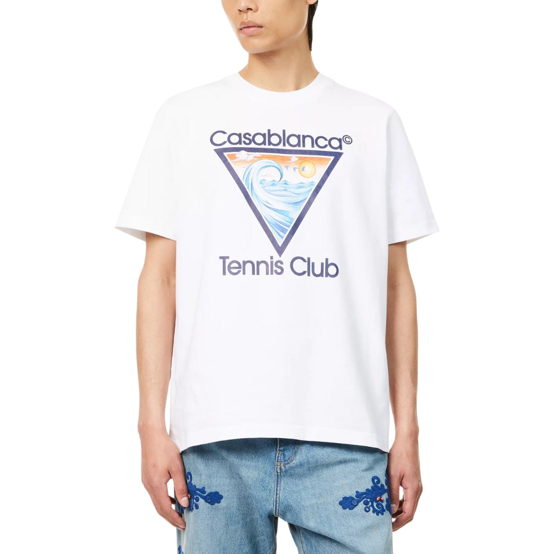 Casablanca Tennis Club Icon Crewneck White T-Shirt