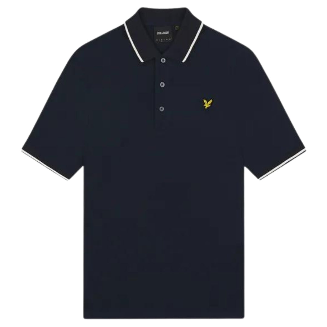 Lyle & Scott Tipped Collar Navy Blue Polo Shirt